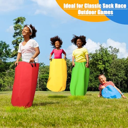 Potato Sack Race Bags, Soft Heavy Gauge Felt Sack Race Bags with Handles for Adults and Kids, Outdoor Games Backyard Games, Birthday Party, Carnival Field Day Lawn Family Reunion