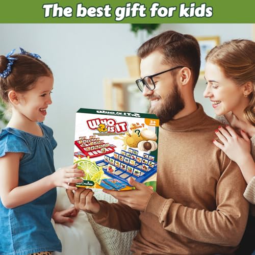 Classic Fruit Guessing Board Game for Kids Ages 3 and Up – Who is It? – Two-Player Logic Deduction Game to Boost Cognitive Skills, Family Fun – Travel Friendly Educational Toy - style: Fruit