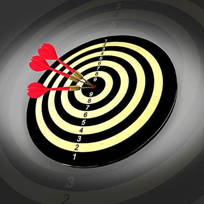 Paper Dartboard with Two Games Design, 12 Steeltip Darts, One-piece Shaft and Flight with No Flights Falling Out, Easy Hang Up Construction