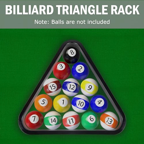BALIKEN Triangle 8 Ball and 9 Ball Rack for Pool Table, Suited for 2-1/4" Pool Balls, Billiard Racks Pool Table Accessories (Triangle/Plastic, Black)
