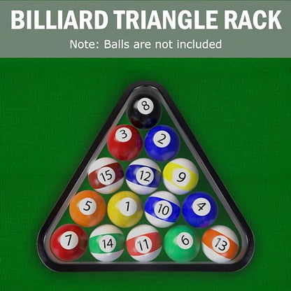 BALIKEN Triangle 8 Ball and 9 Ball Rack for Pool Table, Suited for 2-1/4" Pool Balls, Billiard Racks Pool Table Accessories (Triangle/Plastic, Black)