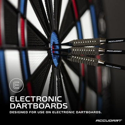 Accudart 50‑Pack Replacement Soft Tip Dart Points – 2BA Thread Tips for Electronic Dartboards – 20 Black, 15 Red, 15 White – Customizable Soft Tip Darts