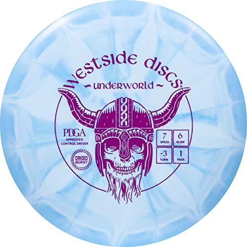 Westside Discs Origio Burst Underworld | Fairway Driver | Understable Driver | Grippy Base Plastic w/Color Burst | Disc Golf Frisbee | 170g+ - color: Blue