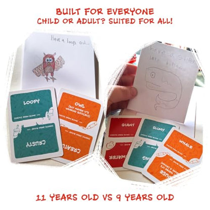 CHAOTIC DRAW ALONG 110 Drawing Prompt Cards, Creative Sketch Game with 105 Unique Prompts and 5 Blank Cards for Artists, Families, Classrooms and Party Games