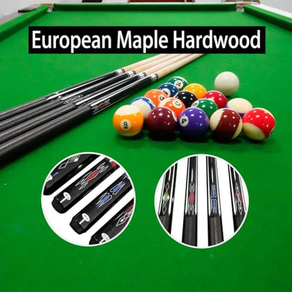 Pool Stick Set of 4,Pool Cues Sticks Made of Premium Maple Wood, Includes 4 Extra Billiard Chalk for Pool Cues, 58" Billiard House Bar Pool Cue Sticks for Professional Billiard Players - color: Pool cues-B02