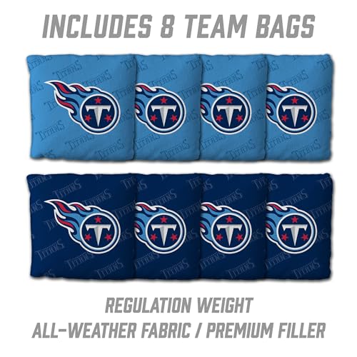 YouTheFan NFL 2' x 4' Slogan Series Professional Wood Cornhole Game with Logo Bags - color: Tennessee Titans