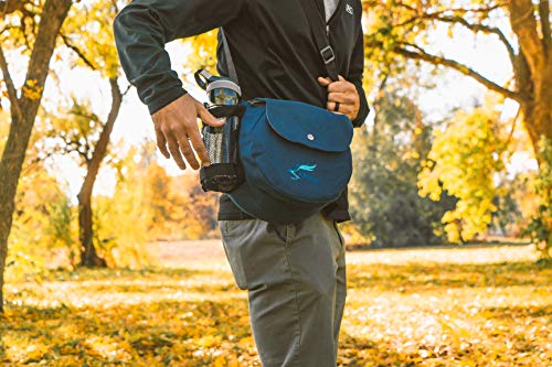 Kestrel Black Disc Golf Bag - Fits 6-10 Golf Discs + Bottle - For Beginner & Advanced Golfers - Extremely Durable Canvas - Frisbee Golf Bag - Small Sling/Shoulder Disc Golf Bag For Men & Women - color: Pink