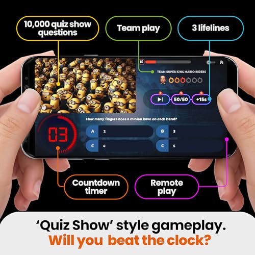 Outsmarted - The Live Quiz Show - Remote Board Game - More Than 10000 Multimedia Questions and Updates, Live TV Quiz Show, Family Game Night - Games for Adults, Teens and Kids - Ages 8+ -2024 Version - style: 2025 Edition