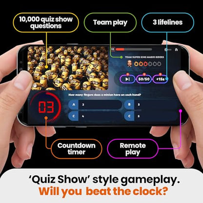 Outsmarted - The Live Quiz Show - Remote Board Game - More Than 10000 Multimedia Questions and Updates, Live TV Quiz Show, Family Game Night - Games for Adults, Teens and Kids - Ages 8+ -2024 Version - style: 2025 Edition