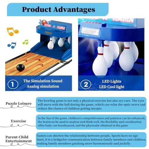 Family Bowling Game, Indoor Bowling Ball Sports Game Console with Automatic Reset, Electronic Bowling Alley Game, for Children and Adults Interactive Game 3.5M - size: 3.5M