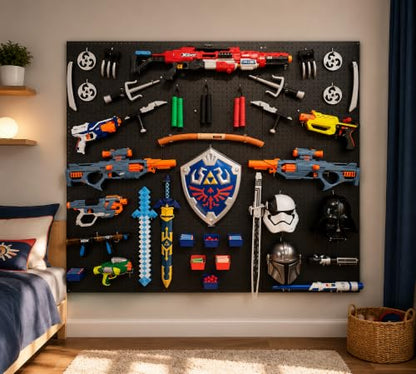 Wallpeg Peg Board for Nerf Gun Storage Organizer Kit 3 ea 24”x16” Pegboard Holder for Nerf Blasters Wall Organization