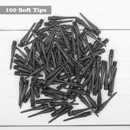 100 PCS Soft Dart Tips 2BA Thread Plastic Dart Points Replacement Accessories for Darts Dartboards