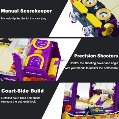 Basketball Arcade Pinball Machine Building Blocks Set for Adults, Motorized Tabletop Basketball Board Game with Lights & Music, STEM Toys Gift Ideas for Sport Lovers - style: Basketball Arcade Machine