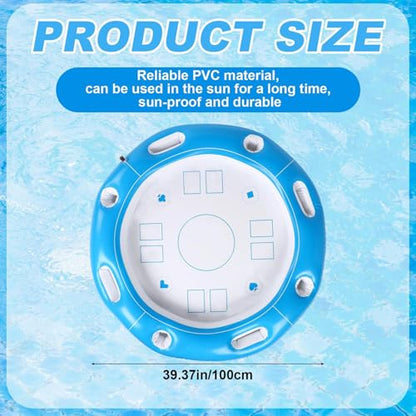 Floating Table for Pool – 100x100cm PVC Inflatable Board, Beverage Holder Tray, Game, Snack Tabletop | Perfect for Adults Kids Beach River Summer Outdoor Leisure Entertainment