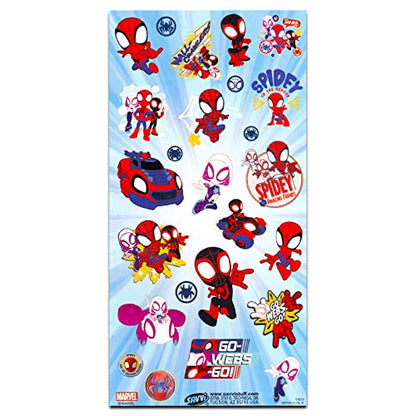 Spidey and His Amazing Friends Bowling Games Activities Bundle for Toddlers, Kids - 3 Pc Marvel Spiderman Bowling Set with Stickers, and More | Spidey and Friends Playset