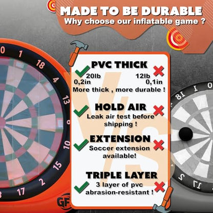 Axe Throwing Game for Backyard – Giant 7ft Inflatable Target w/ 15+ Exclusive Games & Air Pump Included – Outdoor Games for Adults Kids & Family, Carnival & Yard Games | Greenfs - color: New version 2
