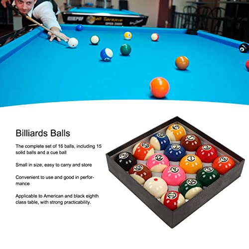 Billiards Balls Replacement, 5.72cm Billiards Balls 16 Pieces Large Size Resin Pool Balls Set for Entertainment