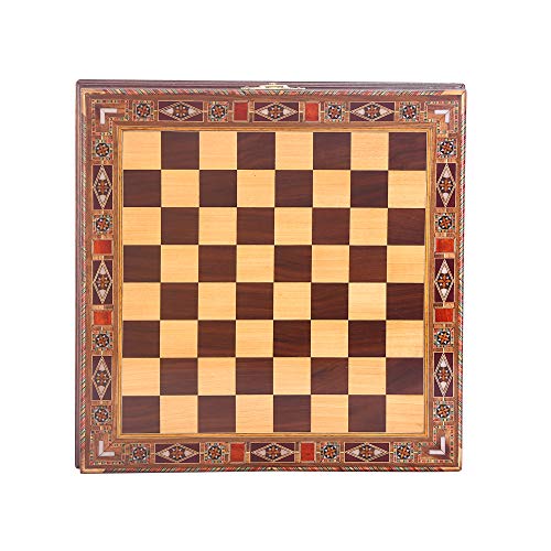 Medieval British Army Antique Copper Metal Chess Set for Adults,Handmade Pieces and Natural Solid Wooden Chess Board with Storage Inside King 3.35inc
