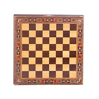 Medieval British Army Antique Copper Metal Chess Set for Adults,Handmade Pieces and Natural Solid Wooden Chess Board with Storage Inside King 3.35inc