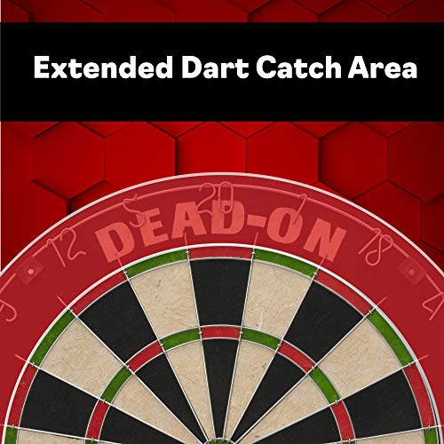 Viper Dead-On Tournament Bristle Steel Tip Dartboard Set with Staple-Free Bullseye, Metal Triangular Spider Wire for Reduced Bounce Outs and Increased Scoring; High-Grade Self-Healing Sisal Board