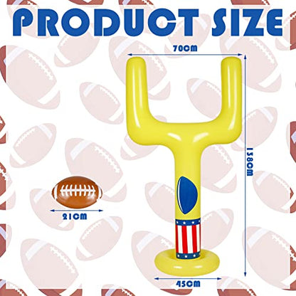 Inflatable Jumbo Football Set Inflatable Football Goal with Ball Target Post Sport Accessories Outdoor Sport for Practice and Fun(Black)(Yellow)