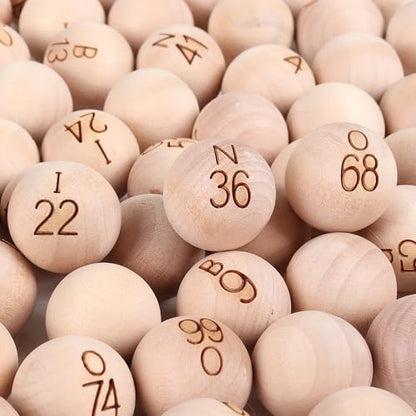 GSE Games & Sports Expert 7/8-Inch Bingo Balls, Solid Wooden Replacement Bingo Game Balls for Parties, Prize Raffles - style: Wooden Balls
