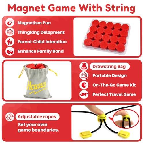 Magnet Game, Magnetic Game with String, Board Games for Adults and Kids 8-12, Portable Strategy Family Game for All Ages, Christmas Birthday Gifts for Kids, Fidget Toys for Family Travel & Game Night