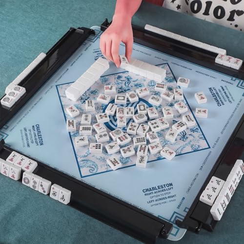 4 Pcs 18.7 Inch Dark Black Acrylic Mahjong Tile Racks with Pushers for Game Night American Mahjong Racks Tile Set for Mah Jong Lovers and Beginners - color: Dark Black