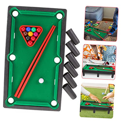 Outanaya 1set Mini Pool Table Boys and Girls Tabletop Billiard Game for Includes Cues and Accessories Fun Interactive Toy for Family and Friends