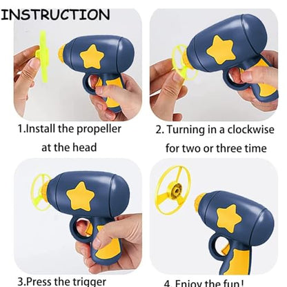 Flying Cat Toy for Indoor Kitten, Interactive Cat Fetch Toy with 1 Light Up Spinning Tops, and 5 Propellers, Flying dis Toy for Training Chasing - color: Yellow