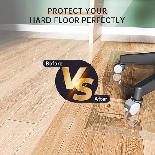 48“x36” Beveled Edge Tempered Glass Chair Mat, 5MM Thick, 1000Lbs Weight Capacity, Clear Ultra-Smooth, Suitable for Hardwood Floors & Carpet, Anti-Scratch Anti-Yellow, Home Office Use - size: 48“x36”