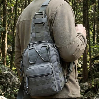 Viriber Tactical Backpack, Waterproof Military Cross-body Molle Sling Shoulder Backpack Chest Bag for Outdoor Every Day Carry gray - color: Gray