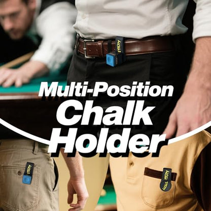 Billiards Magnetic Chalk Holder Belt Clip with 2 (Round&Square) Chalks holder, Magnetic Pool cue stick Chalk Holder Pro - 3X Stronger Grip, Dustproof & Water-Resistant (Includes 2 Silicone Boxes) - color: S1