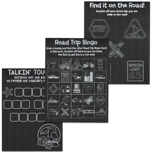 Road Trip Games for Kids - Bundle with 2 Travel Activity Activity Books Featuring Snakes and Ladders, More | Travel Activites for Kids, Boys, Girls