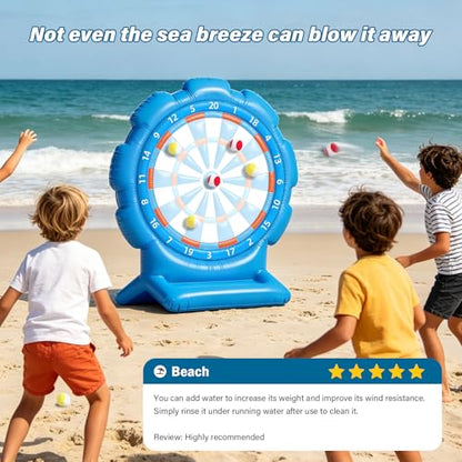 Best Pool Toys for Kids Teen Adult, Inflatable Dart Board Toss Pool Games with 10 Sticky Balls, Swimming Pool Floats Toys for Yard, Beach, Indoor & Outdoor Play, Summer Party Birthday Gift Age 4-12