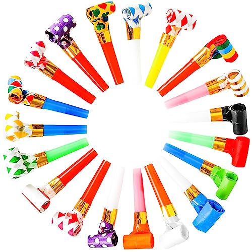 Chshhuao 50 Pcs Funny Blowouts Blow Horns Birthday Party Whistles New Years Party Favors