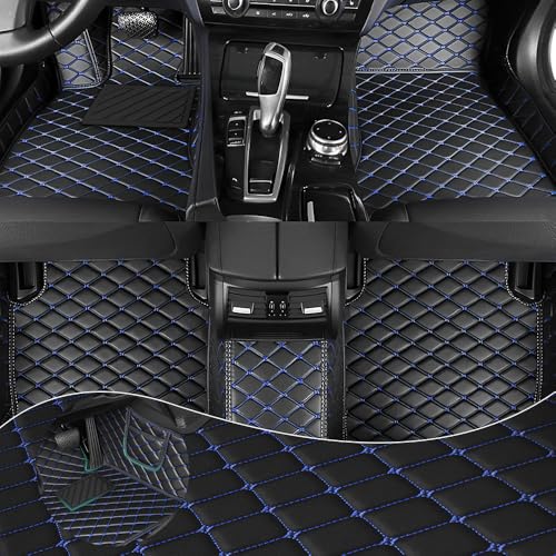 Car Floor Mats Fit for Dodge Dart 2013-2016 All Weather Durability Leather Car Floor Mats, Skidproof Pedal, Waterproof, Wear-reistant(Black Blue) - color: Black Blue