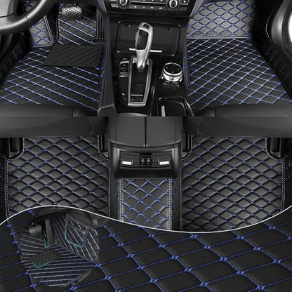 Car Floor Mats Fit for Dodge Dart 2013-2016 All Weather Durability Leather Car Floor Mats, Skidproof Pedal, Waterproof, Wear-reistant(Black Blue) - color: Black Blue