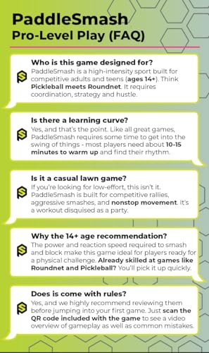 PaddleSmash - Pickleball Yard Game As Seen on Shark Tank - Beach, Backyard, Tailgate & Lawn, Outdoor Activities for Adults and Family - Easy Assembly - style: With Paddles