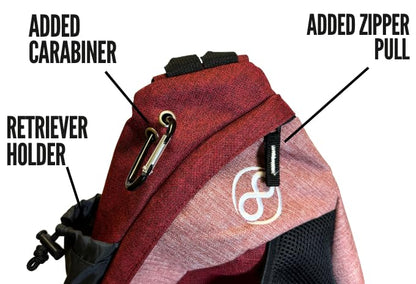 Tournament Slinger Bag | Carries 6-12 Disc Golf Discs | Includes Extra Pockets for Retriever and Mini