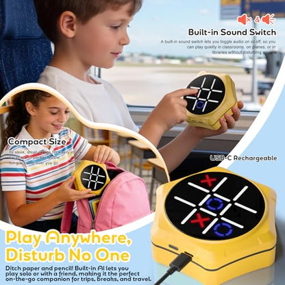 Tic Tac Toe Handheld Game Bolt : VORQXIN Digital Electronic Brain Teaser - 5 in1 Portable Mini Console Mute Function Travel Games for Car Ride,Unique Gift for Boys Girls and Adults
