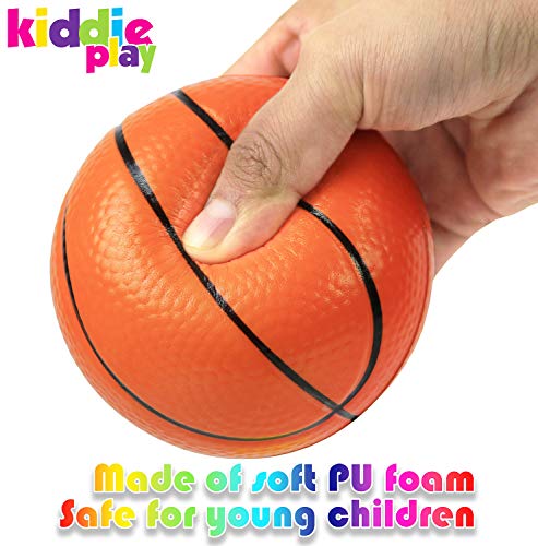 Kiddie Play Soft Foam Balls for Toddlers & Kids (Set of 4) | 4" Soccer Ball, Baseball, Basketball, and 6" Football