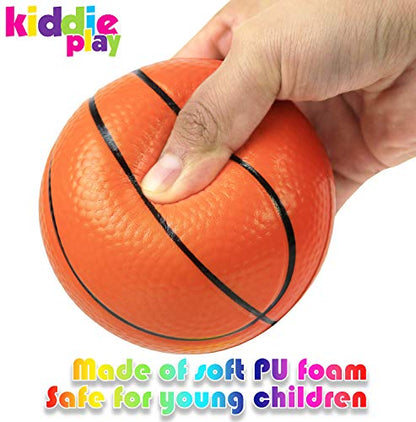 Kiddie Play Soft Foam Balls for Toddlers & Kids (Set of 4) | 4" Soccer Ball, Baseball, Basketball, and 6" Football