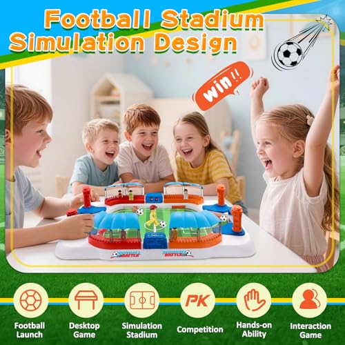 Mini Foosball Table Game Soccer Toys for Kids Ages 3 4 5 6 7 8-12 – Portable Soccer Board Game, Interactive Tabletop Sports Toy, for Boys Girls for Indoor Family Party, Playroom