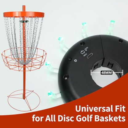 Disc Golf Basket Sensor Light | Automatic Sensor Lighting + Automatic Color-Changing Function | Compatible with Universal Disc Golf Baskets - color: 48MM