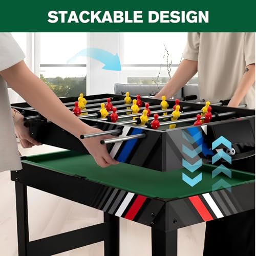 Multifunctional 4-in-1 Adult Game Table Set, Perfect for Homes, Game Rooms, and Parties, Featuring ice Hockey, Foosball, Billiards, and Table Tennis
