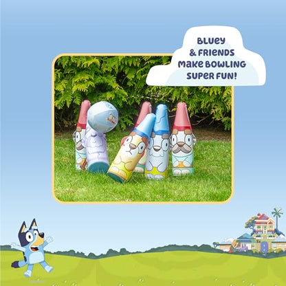 Little Kids BLUEY Inflatable Bowling Set | Indoor Outdoor Kids Bowling Set | 6 Pins and Ball | Christmas Birthday Party Games, Kids Education Motor Skills Toys