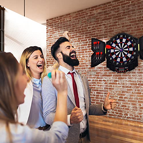 Goplus Professional Electronic Dart Board Cabinet Set Dartboard Game Room LED Display w/ 12 Darts