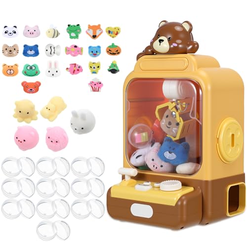 Arrowbash Cartoon Claw Machines for Kids 36 Prizes Age 6+ Mini Vending Machines with Music for Kid with Plush Toy Christmas Birthday Thanksgiving Girls Boys Gifts(Bear) - style: Bear