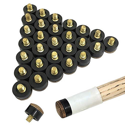 YuCool Pool Stick Tips,30 Pieces Screw-on Cue Tips Hard Leather Billiard Pool Cue Tips Replacement kit-13mm